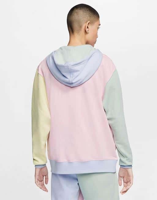 nike oversized pastel colour block hoodie